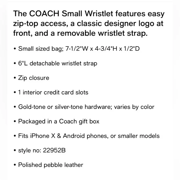 Coach leather wristlet - Picture 9 of 9